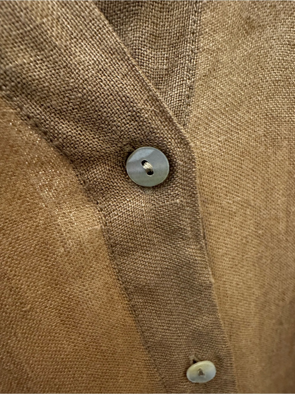 ZARA Tan 100% Linen Midi Shirt Dress - Picture 11 of 12